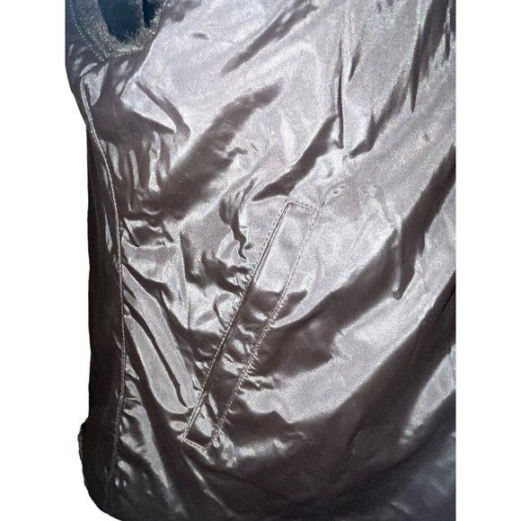 REVERSIBLE Beaver Faux Fur VEST Coat Jacket Brown Size L Women’s Full Zip 83814 - Picture 7 of 8